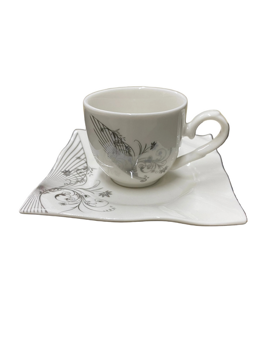 Phoenix,24 Pcs Coffee Cups With Saucers Set