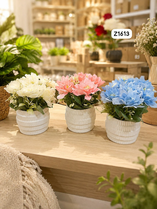 Artificial Flowers Plant In Decorative Ceramic Pot