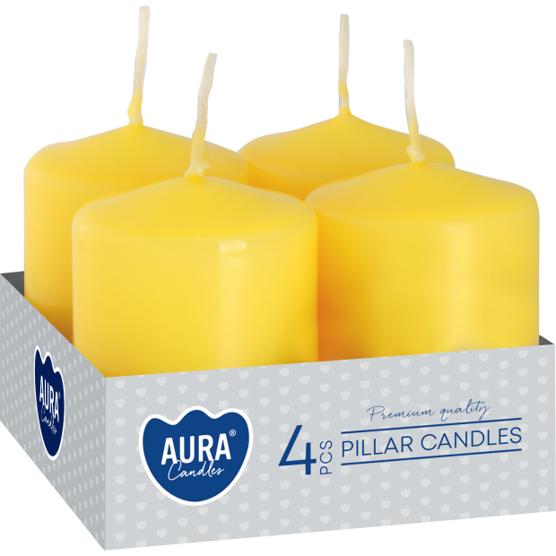 Aura, 4 Pcs Pillar Candles