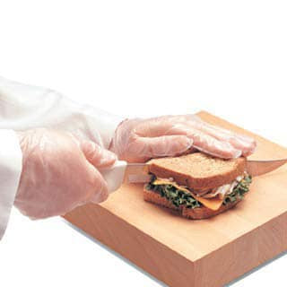 100  Pcs  Disposable Clear Plastic Gloves - Large