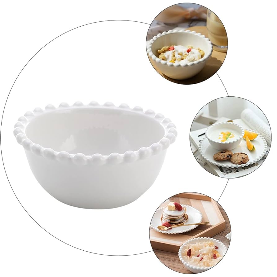 6 Pcs White Porcelain Bowl Set