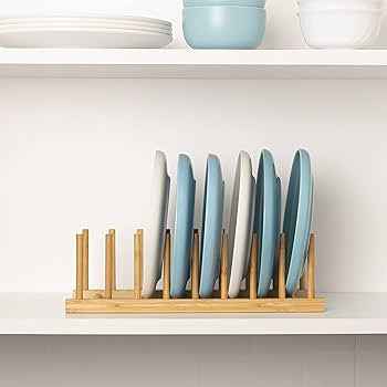 8 Sections Bamboo Dish Drainer Rack