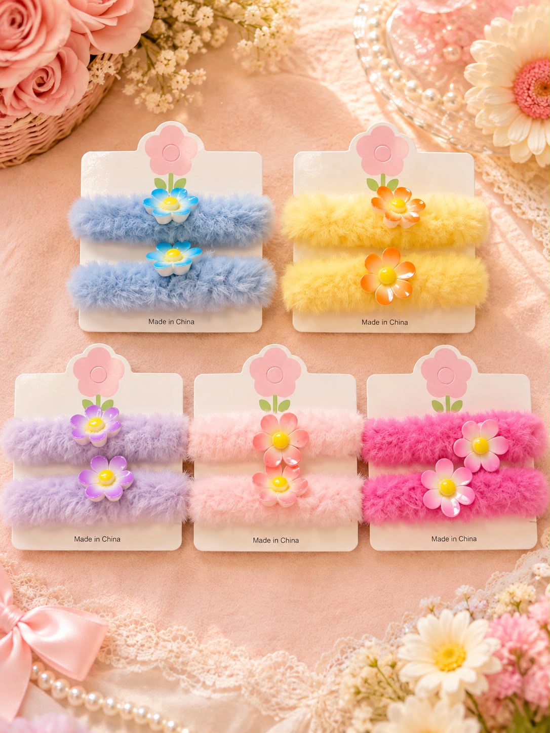 2 Pcs Hair Band Set - Flower