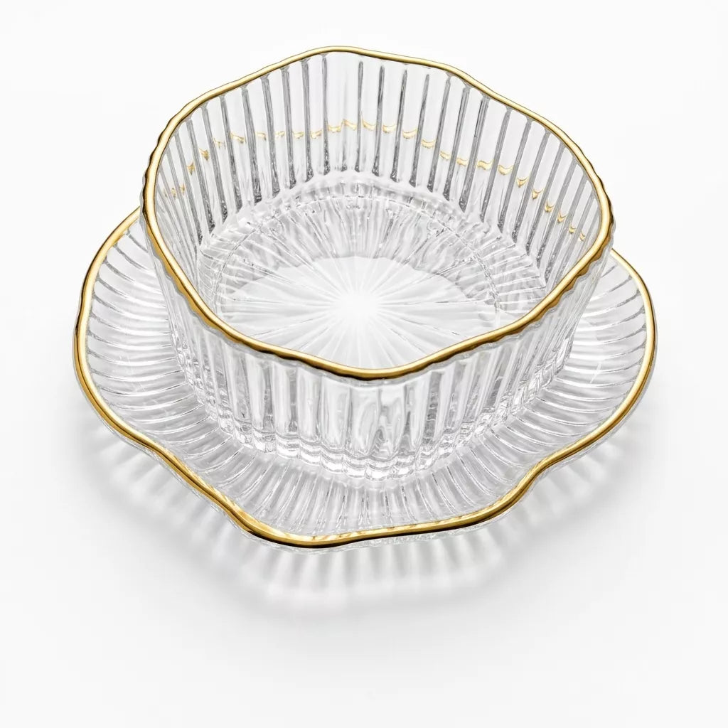 12 Pcs Glass  Serving Bowls  With Plates Set