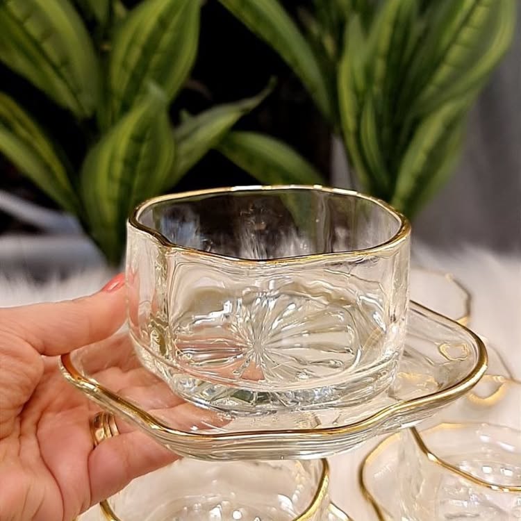 12 Pcs Glass  Serving Bowls  With Plates Set