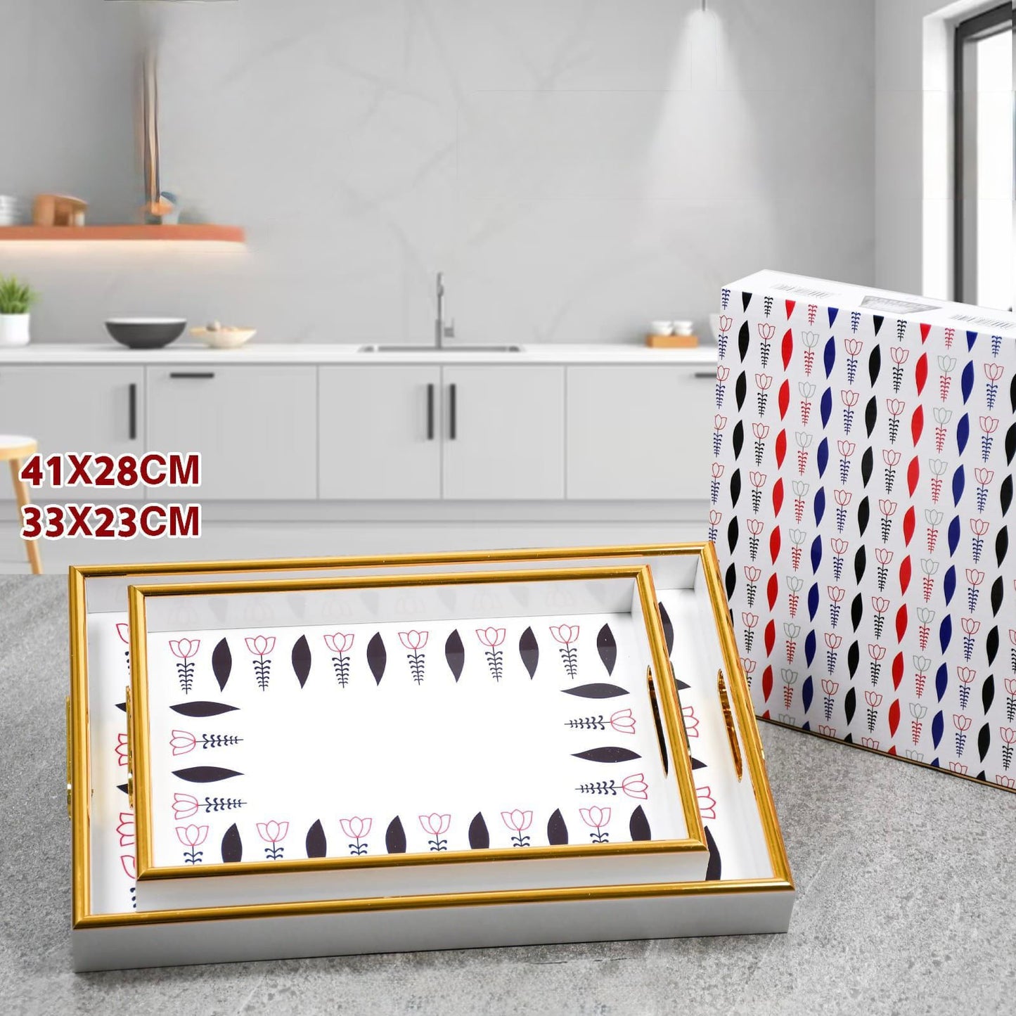 2 Pcs Arabica  Tray Set