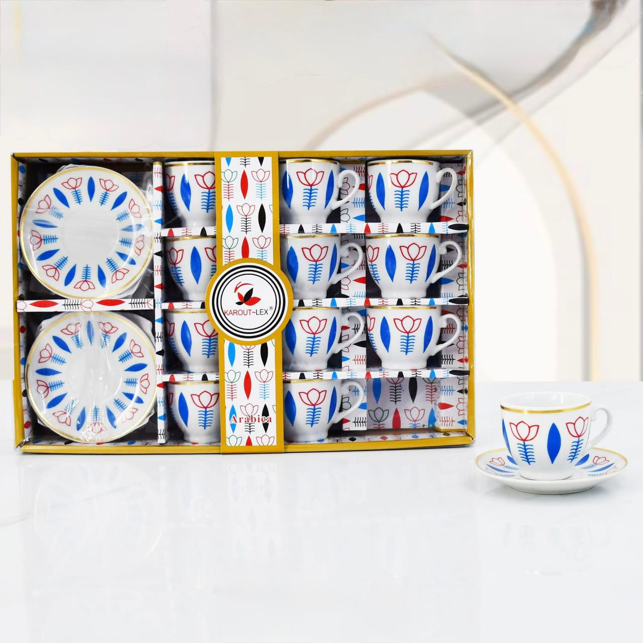 Arabica, 24 Pcs Coffee Cups With Saucers Set