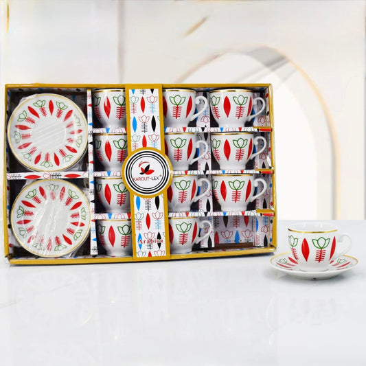 Arabica, 24 Pcs Coffee Cups With Saucers Set