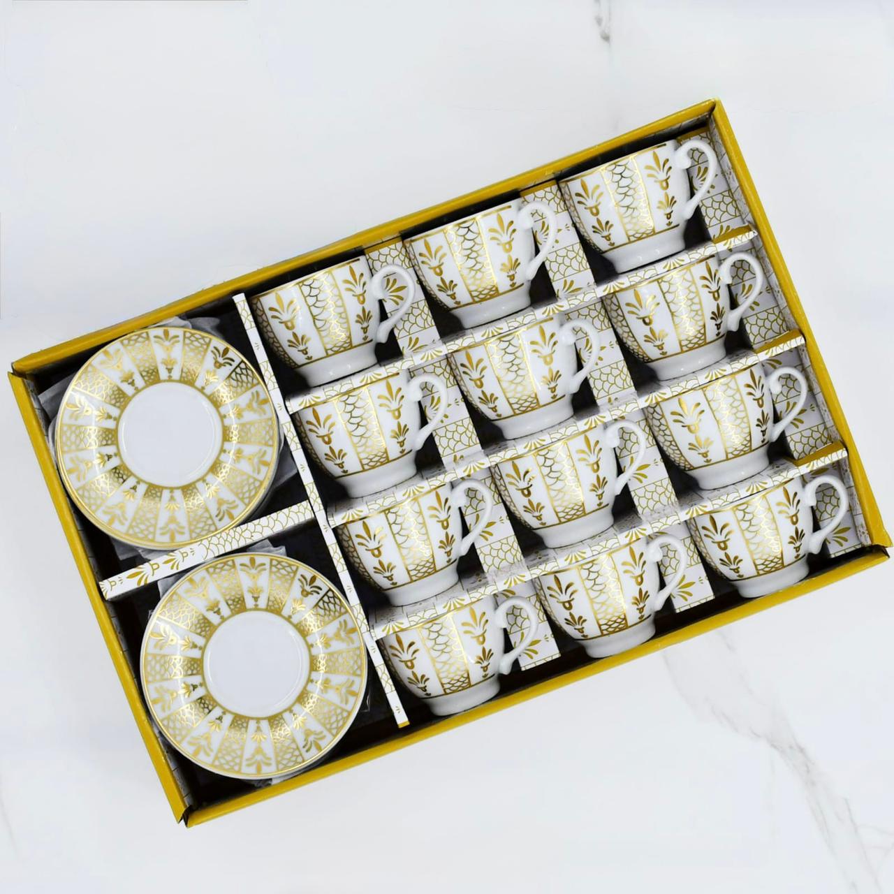 Otantik, 24 PCs Coffee Cups With Saucers Set