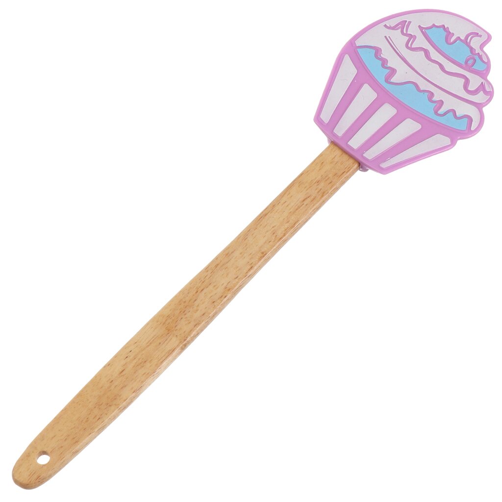 Silicone Culinary Spatula, Bamboo, Cupcake