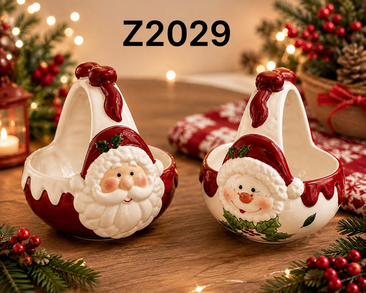 Christmas Ceramic Basket