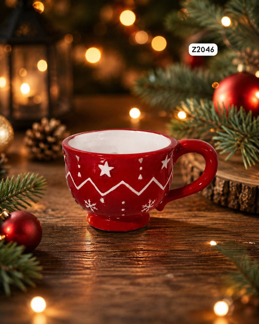 2 Pcs Christmas Ceramic Mug  With Plate Set