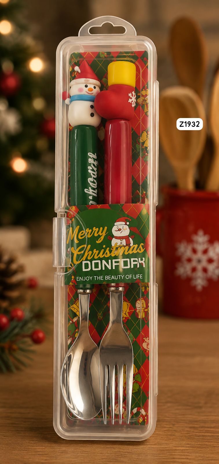 Christmas Stainless Steel Cutlery Set - 2 Pcs