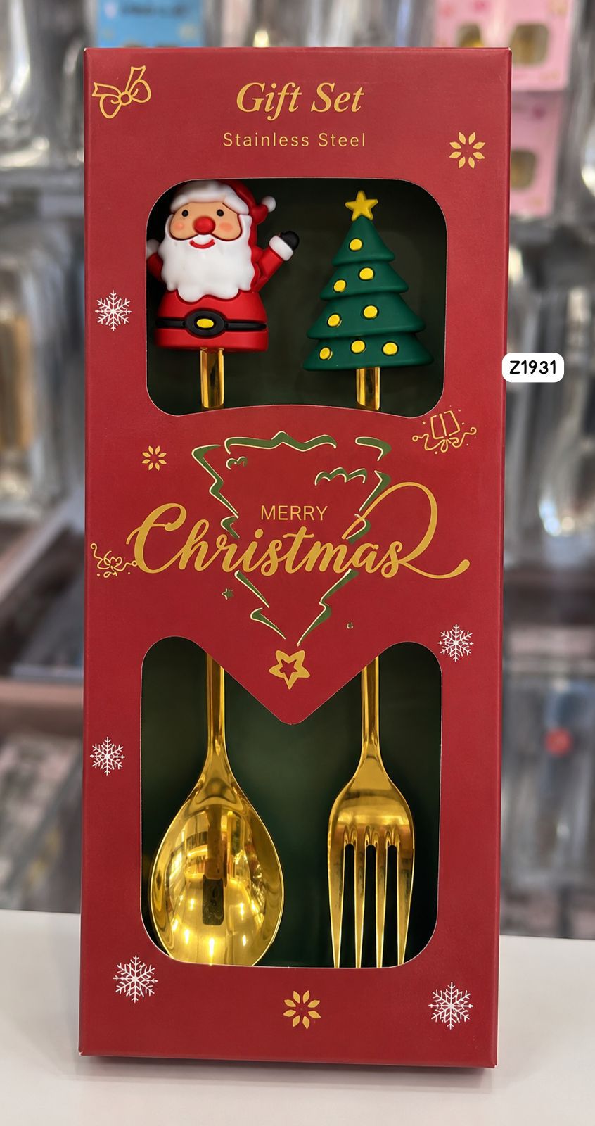 Christmas Stainless Steel Cutlery Set - 2 Pcs