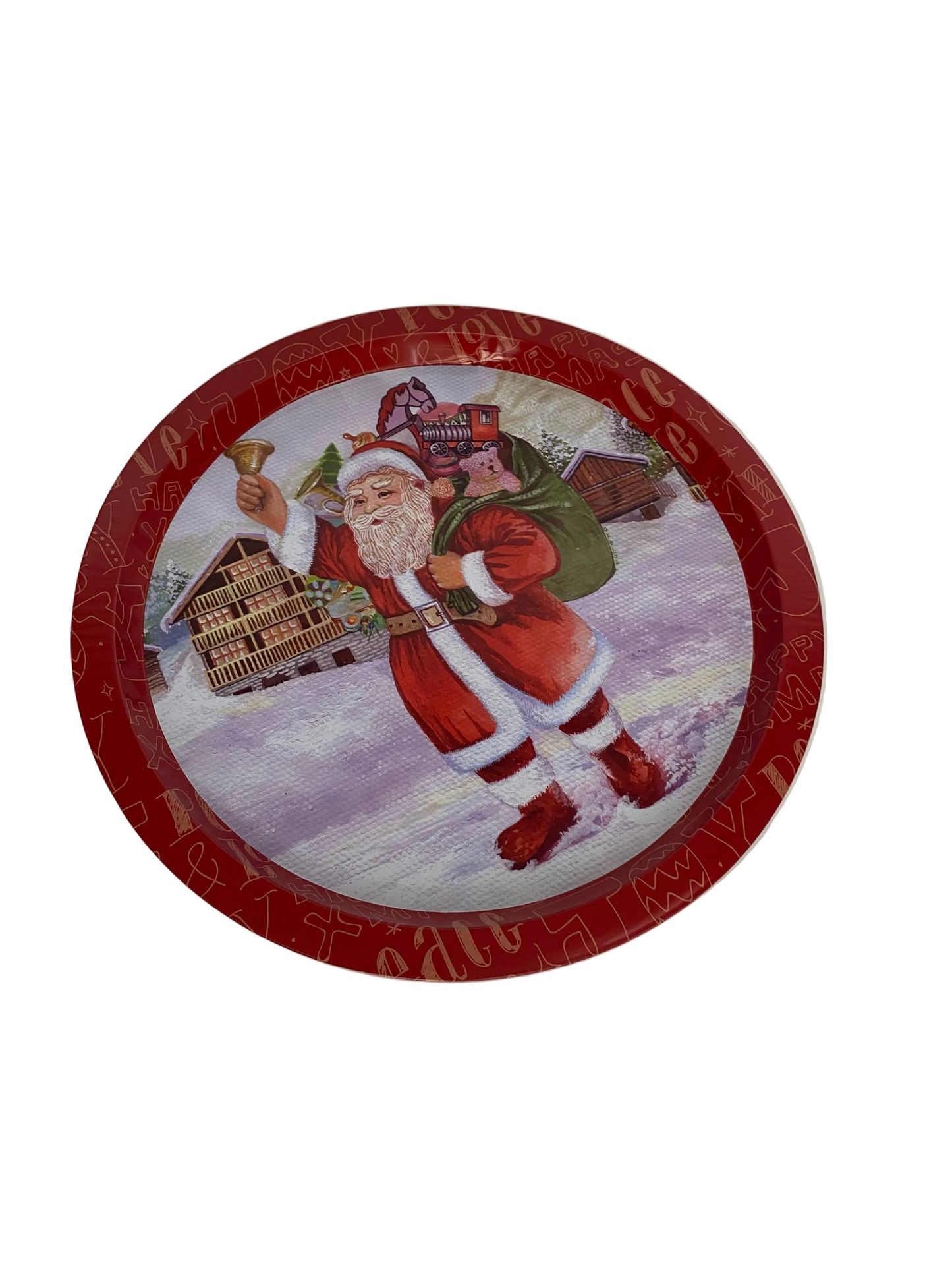 Christmas Round Metal Tray