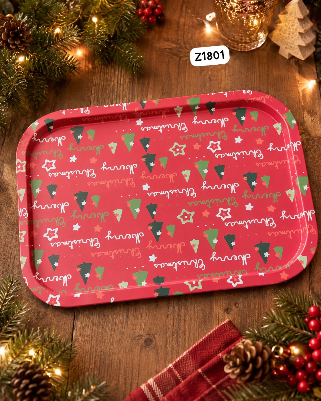 Christmas Rectangular Metal Tray