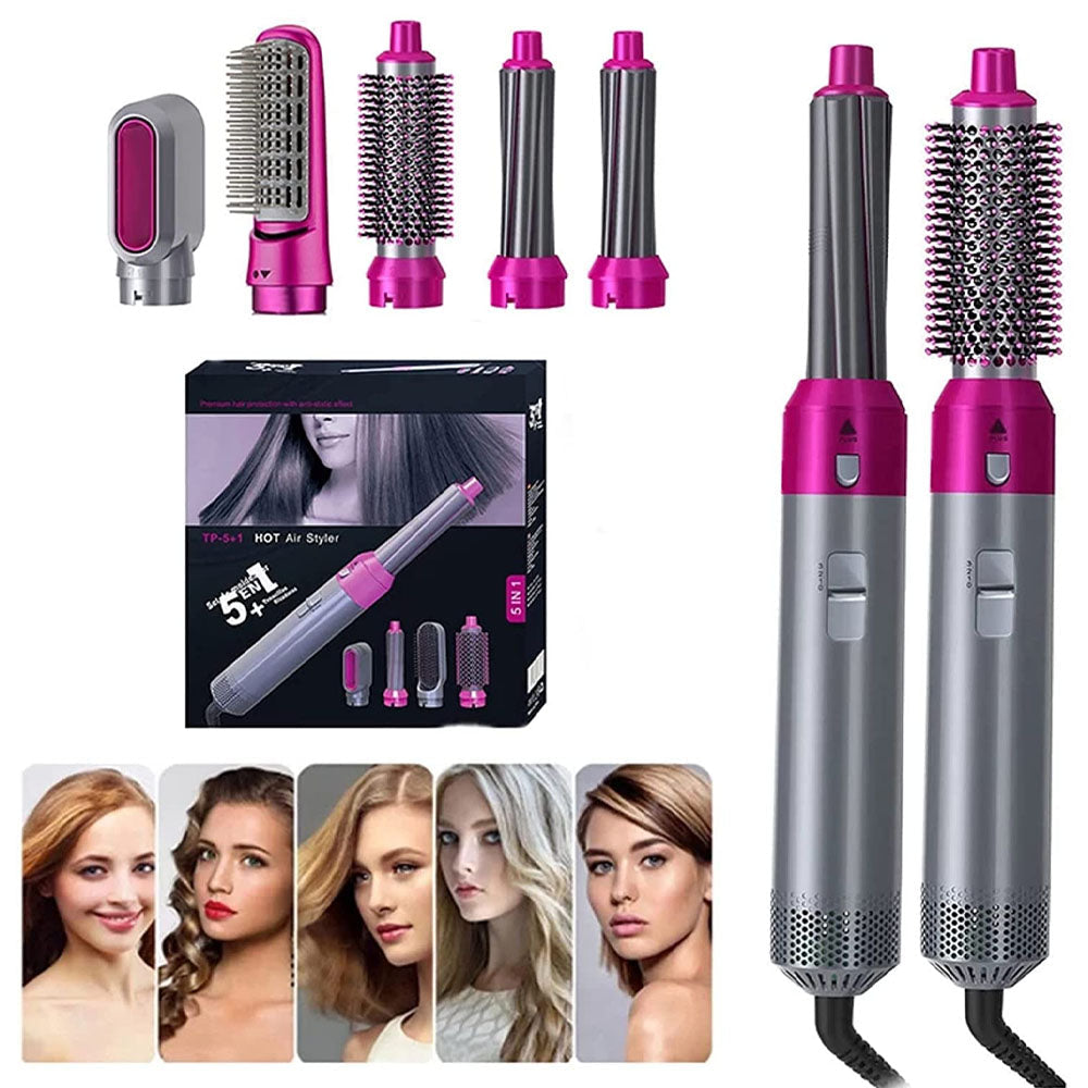 5 In 1 Hot Air Styler Hair Straightener, Dryer Comb Multifunctional Styling Tool For Curly Hair Machine For Straightening Curling Drying Combing Scalp Massage Styling / KZ-194