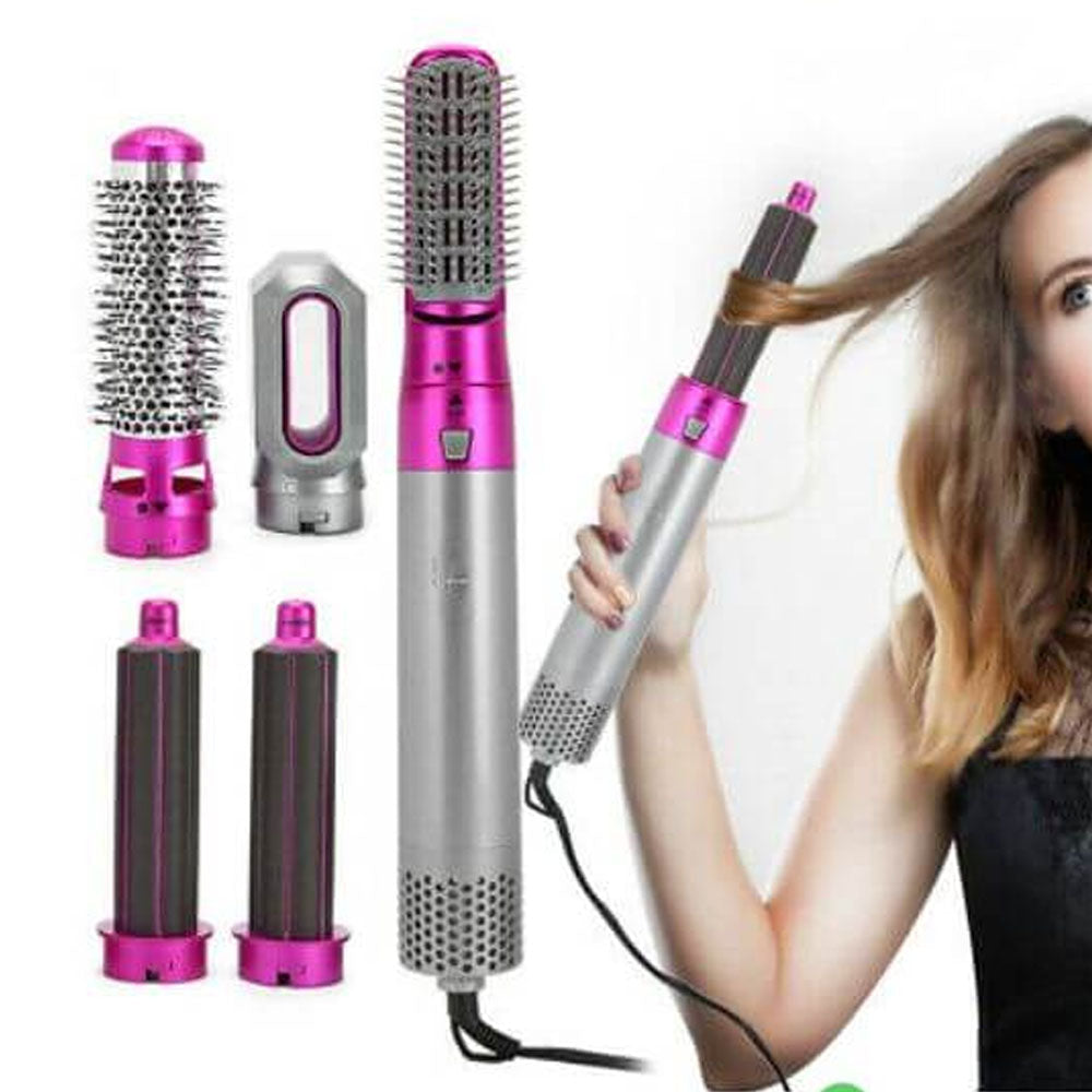 5 In 1 Hot Air Styler Hair Straightener, Dryer Comb Multifunctional Styling Tool For Curly Hair Machine For Straightening Curling Drying Combing Scalp Massage Styling / KZ-194