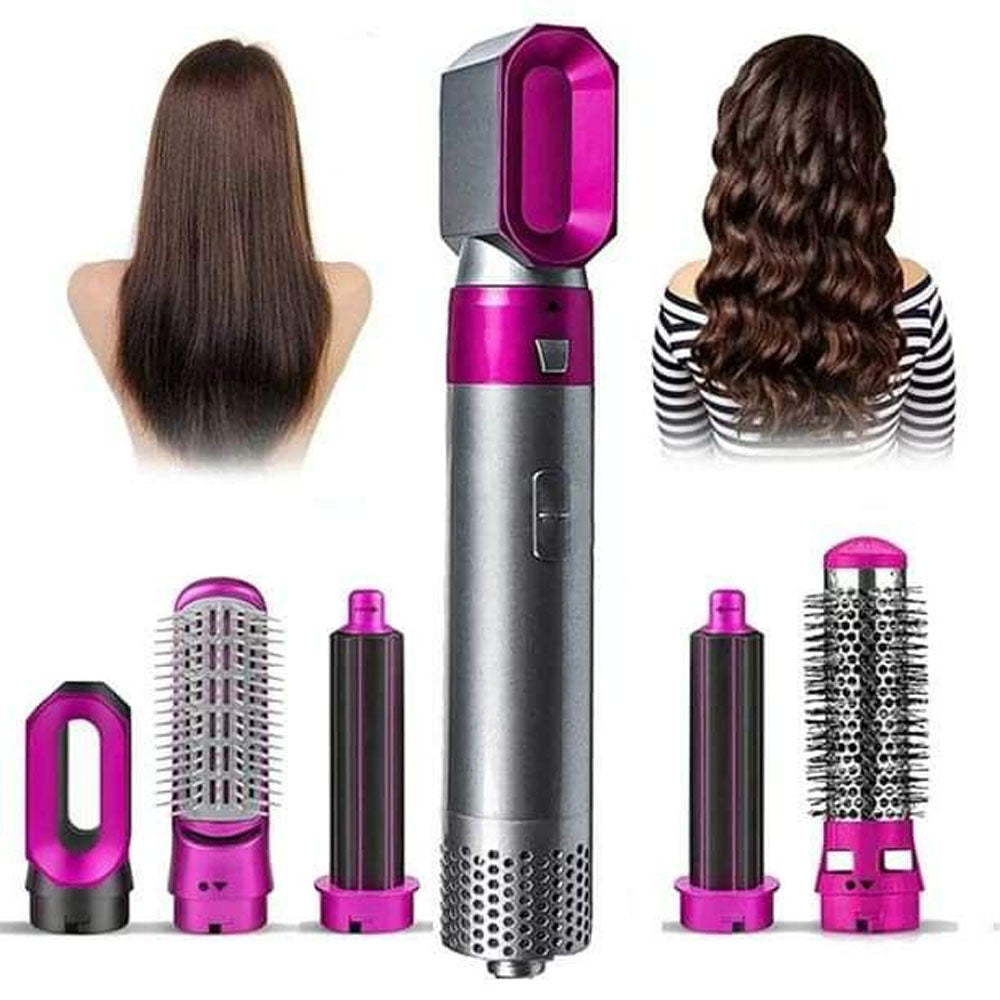 5 In 1 Hot Air Styler Hair Straightener, Dryer Comb Multifunctional Styling Tool For Curly Hair Machine For Straightening Curling Drying Combing Scalp Massage Styling / KZ-194