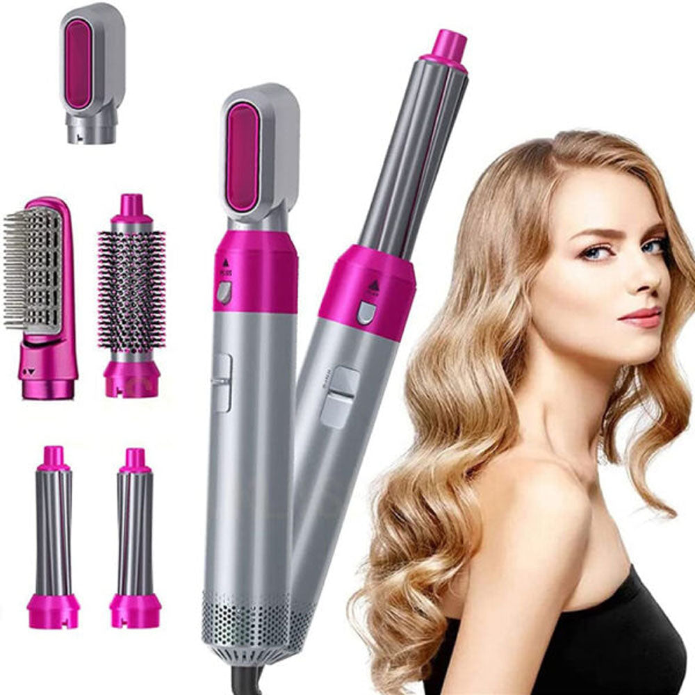 5 In 1 Hot Air Styler Hair Straightener, Dryer Comb Multifunctional Styling Tool For Curly Hair Machine For Straightening Curling Drying Combing Scalp Massage Styling / KZ-194