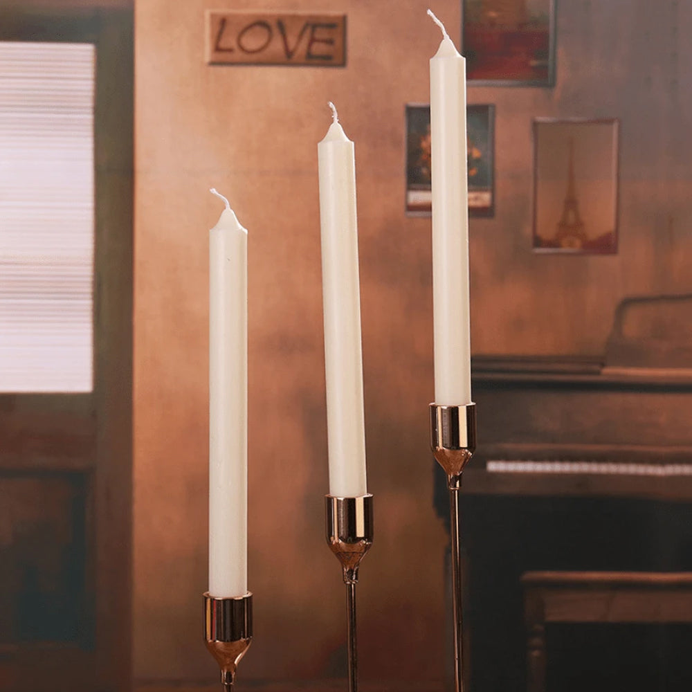 Set Of 4 White Candles 25cm (4pcs)