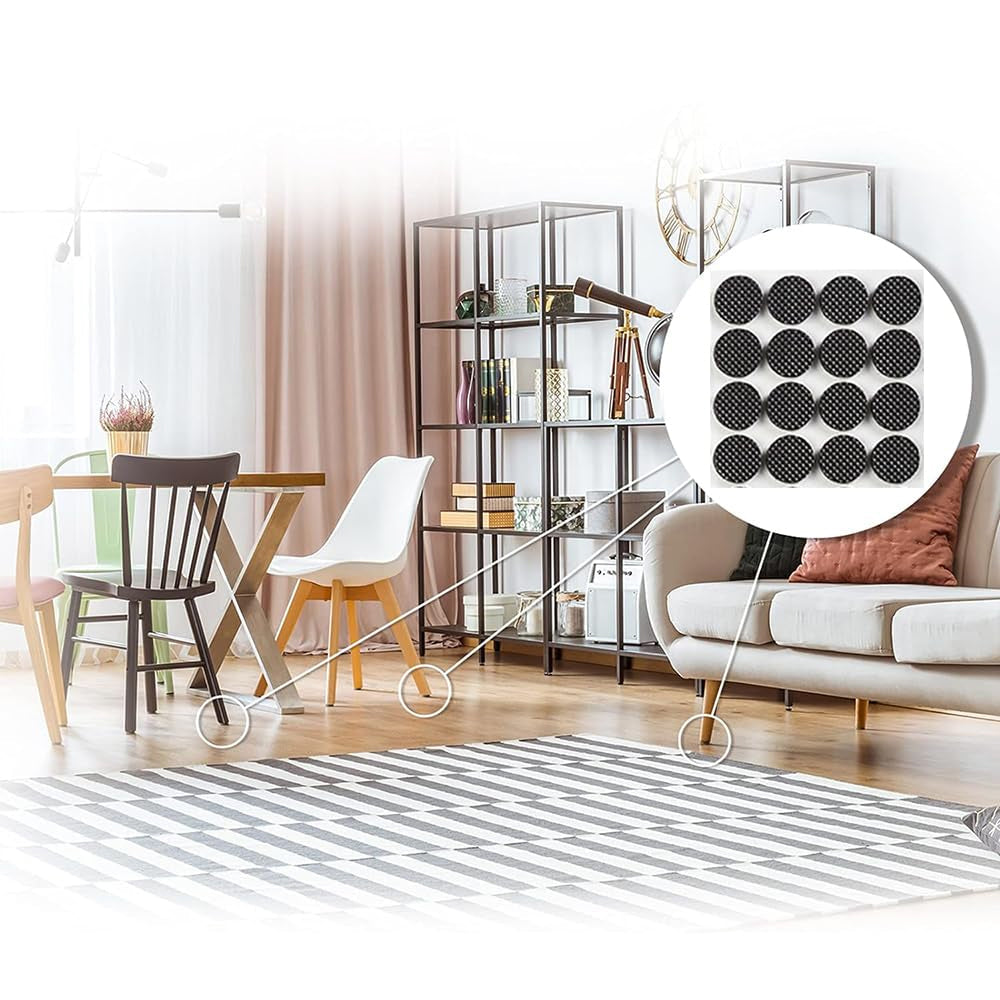 Round Table Foot Pad Black Set Of 30 Pcs
