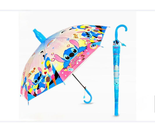 Kids Cartoon Umbrella With Plastic Cover
