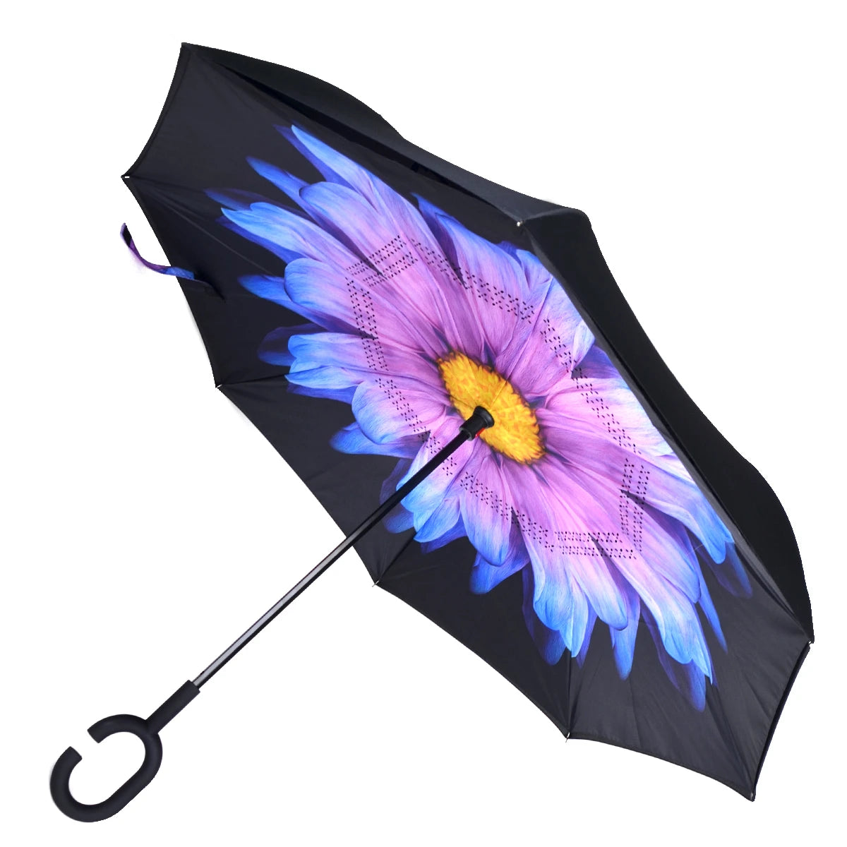 Folding Inverted Windproof  Reverse C-Hook Umbrella