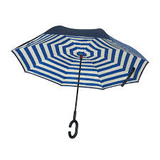 Folding Inverted Windproof  Reverse C-Hook Umbrella