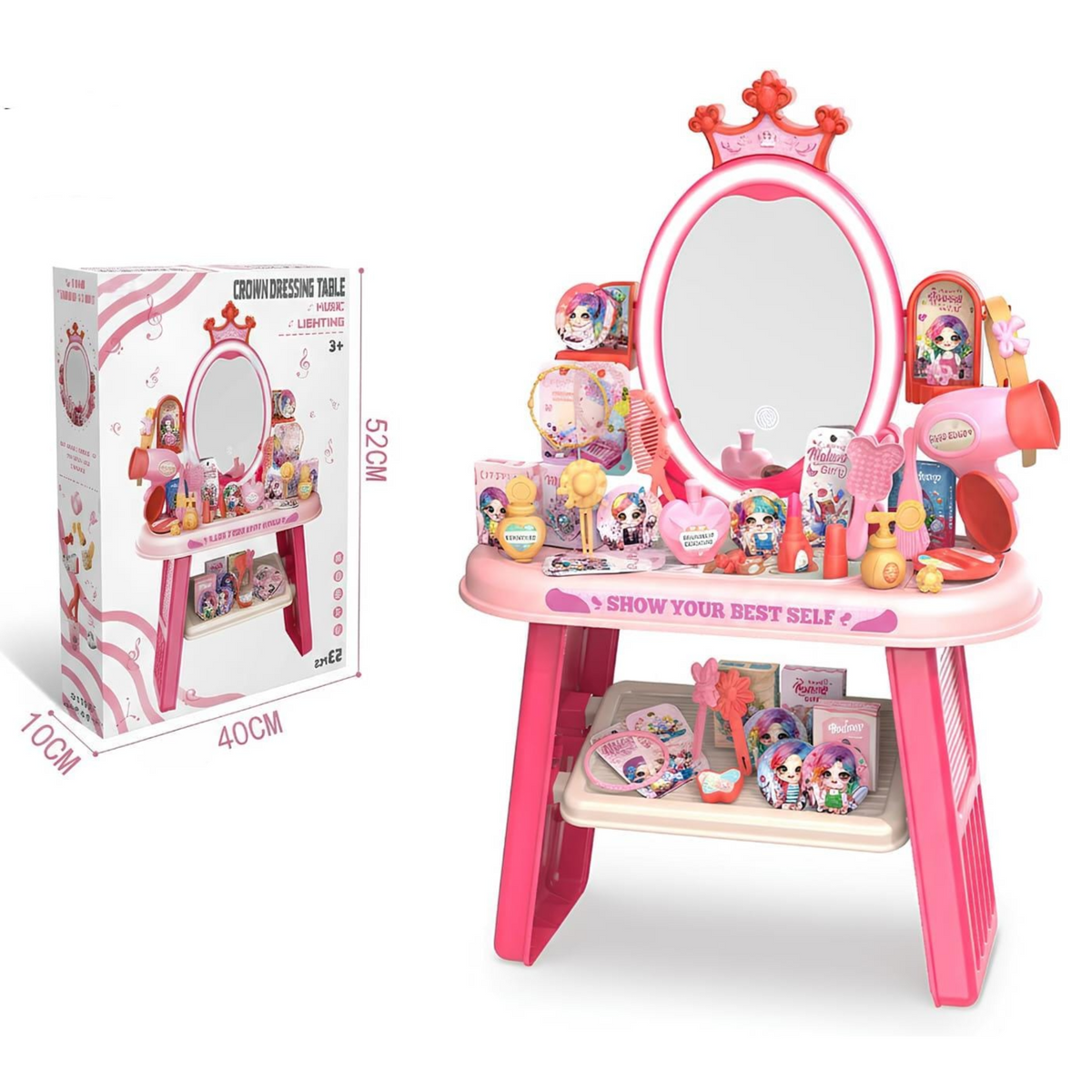 Beauty Table With Mirror And Accessories