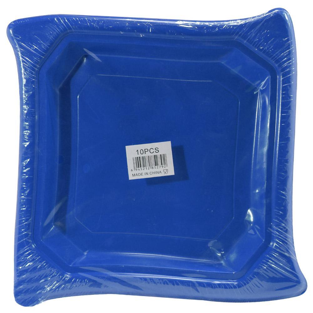 Colored Plastic Squared Plate (10 Pcs)