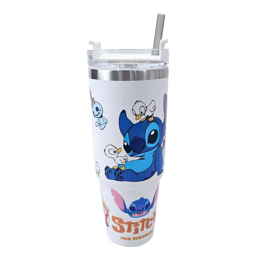 Stitch Stainless Coffee Cup 900 ML With Straw