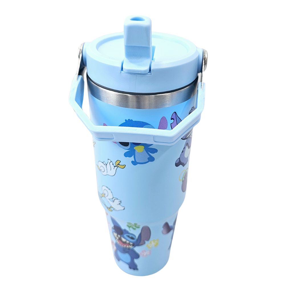 Stitch Stainless  Bottle 900 ML With Straw