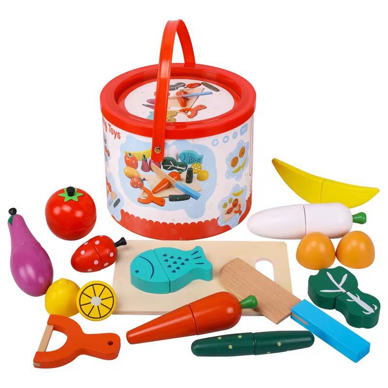 Wooden Fruit Cutting Toy -14 Pcs