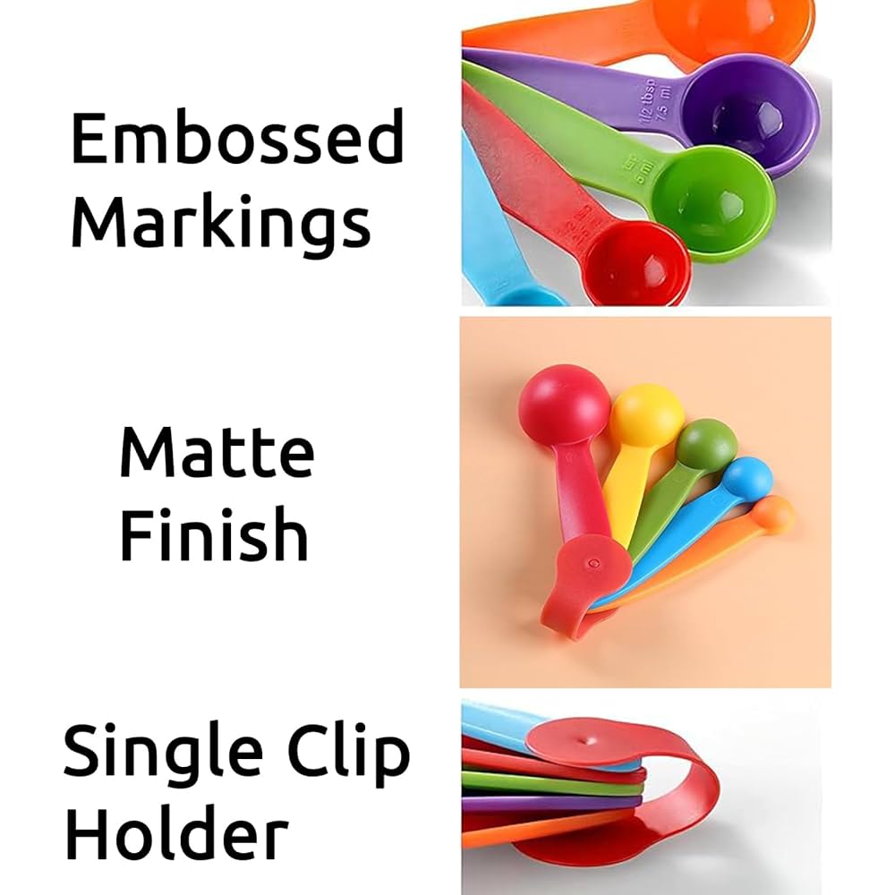 Set of 5 Colorful Different Volume Measuring Spoon