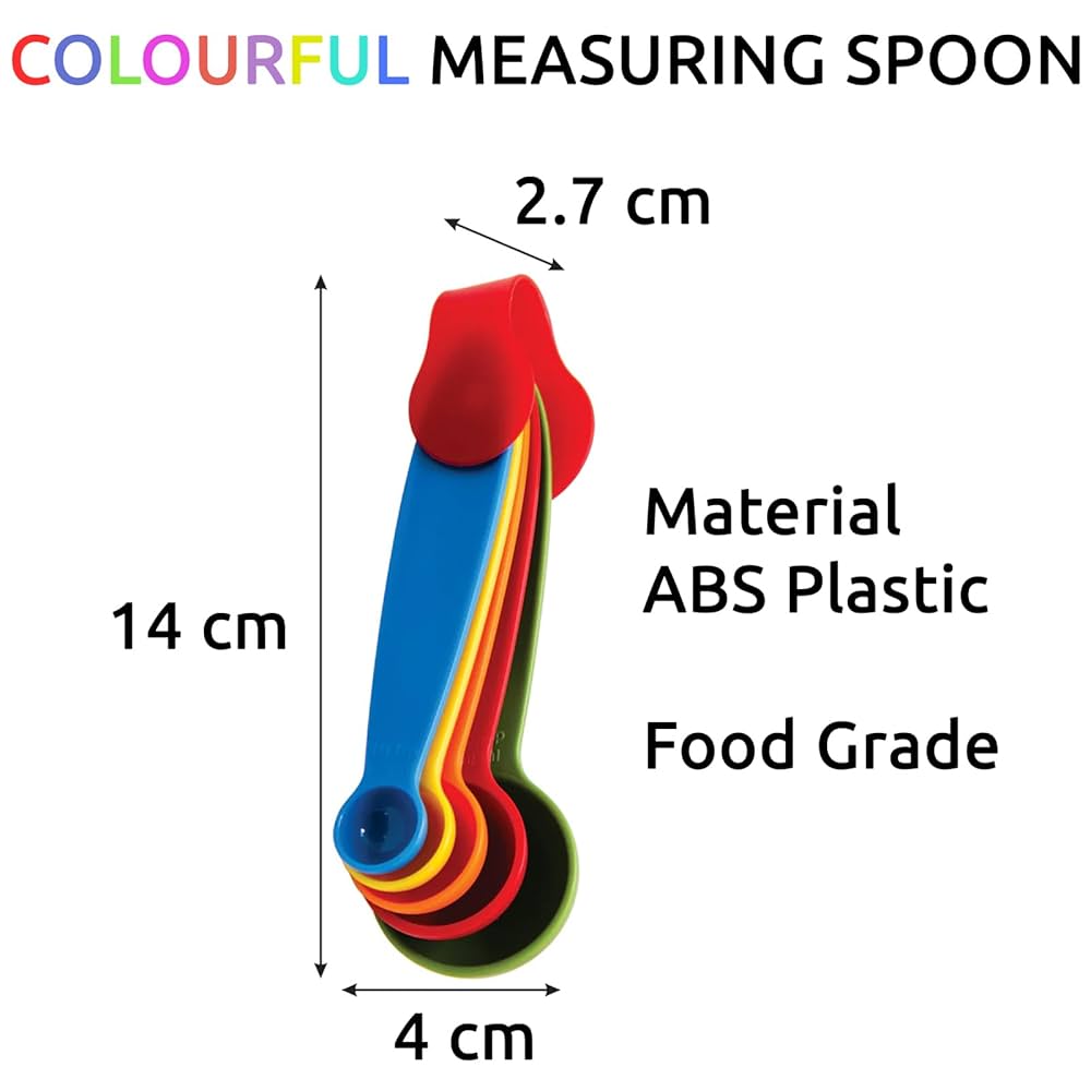 Set of 5 Colorful Different Volume Measuring Spoon