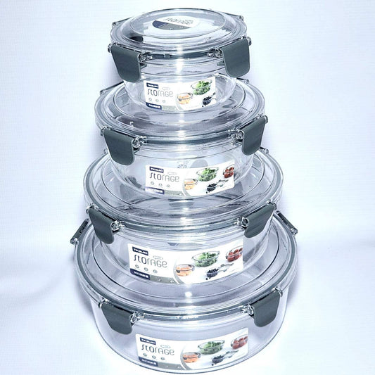 4 Pcs Transparent Plexi Rounded Storage Box Set
