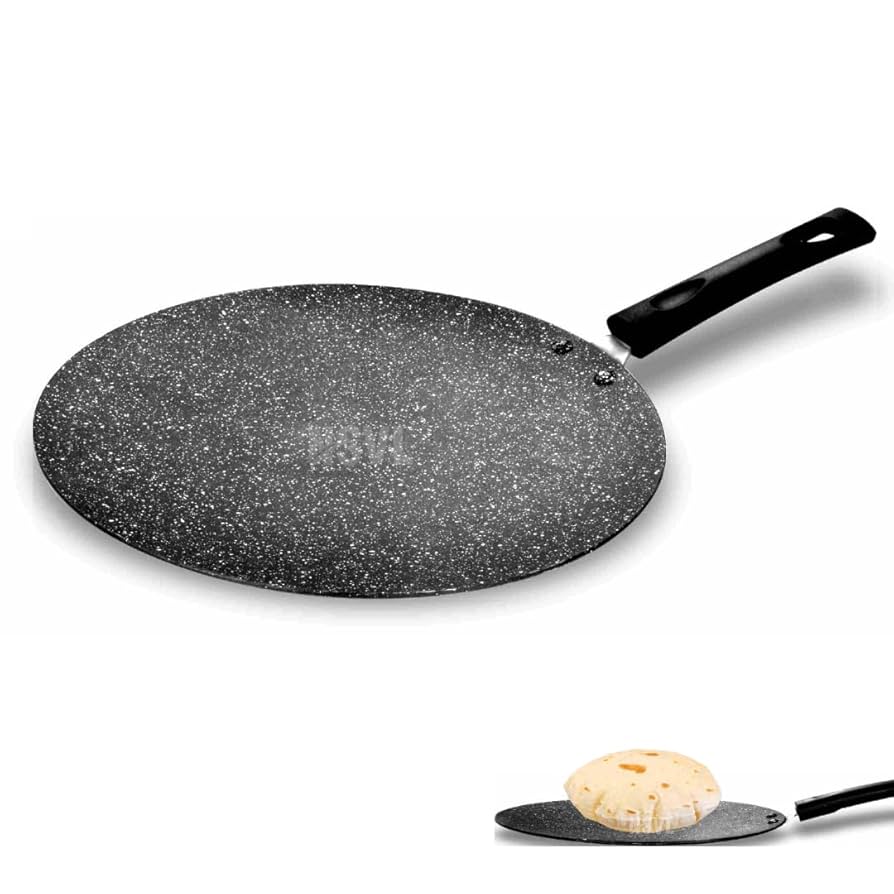 Grey Granite Pizza Pan With Black Handle