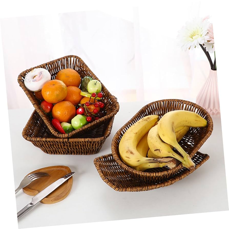Plastic Oval Woven Storage Basket