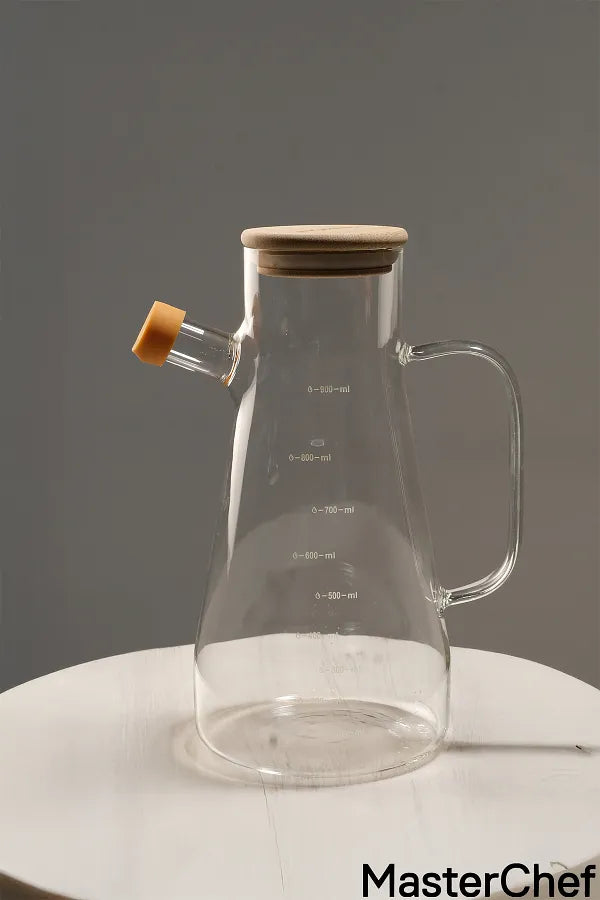 900 ml Glass Oil Jug Woth Bamboo Lid