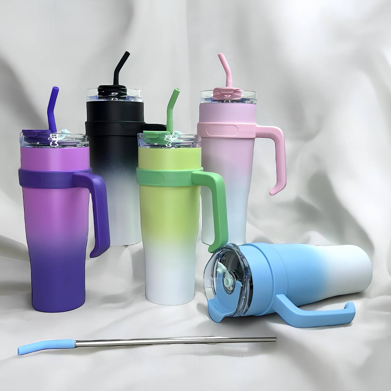 1200 ml Stainless Steel Tumbler With Straw -Hot & Cold