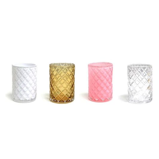 Frosted Geometric Glass Vase