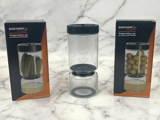 Dosthoff, Clear Glass Olive Pickle Preservation Jar