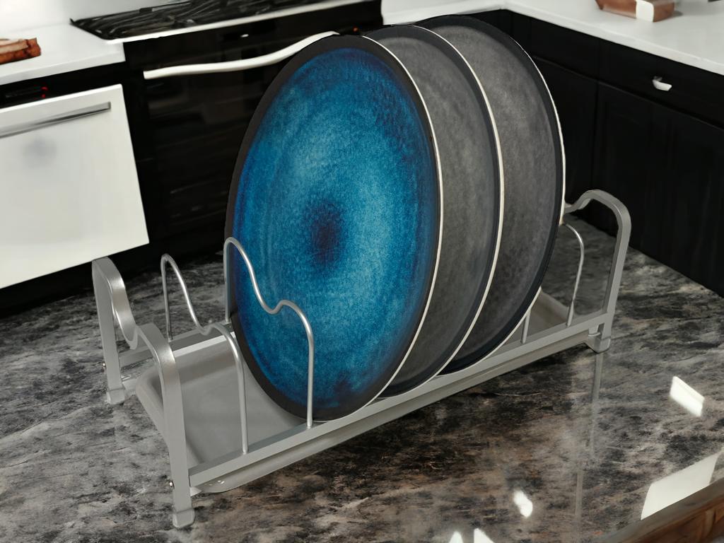 Small Aluminium Dish Rack with Plastic Tray