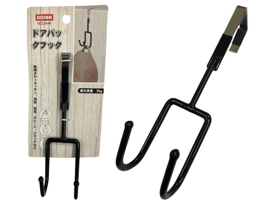 DOINN Black Metallic over the door hanger with 2 hooks