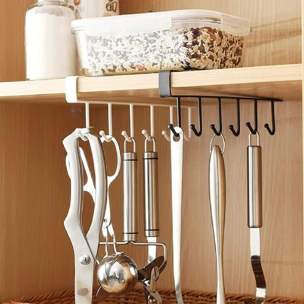 Hooks Hanger Kitchen Storage Rack-Black Bl