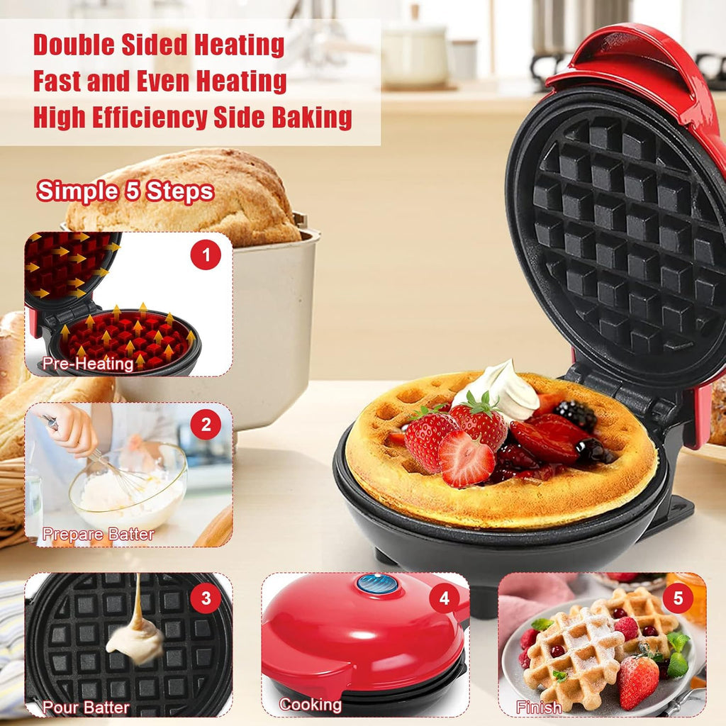 Round Electric Non-Stick Mini Waffle Maker