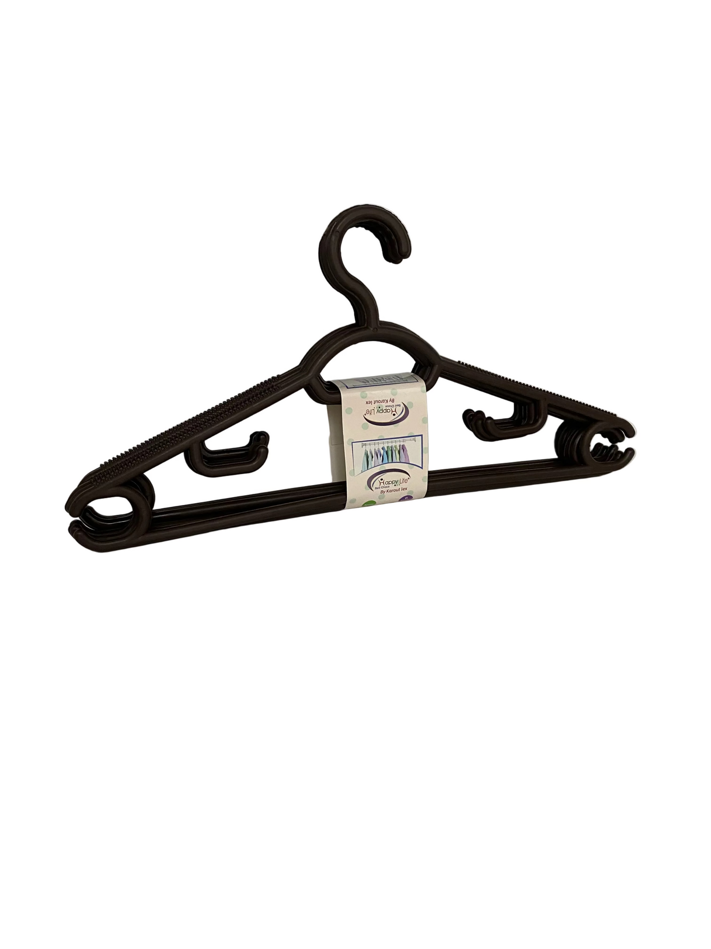Happy Life, 6 Pcs Plastic Clothes Hanger Set