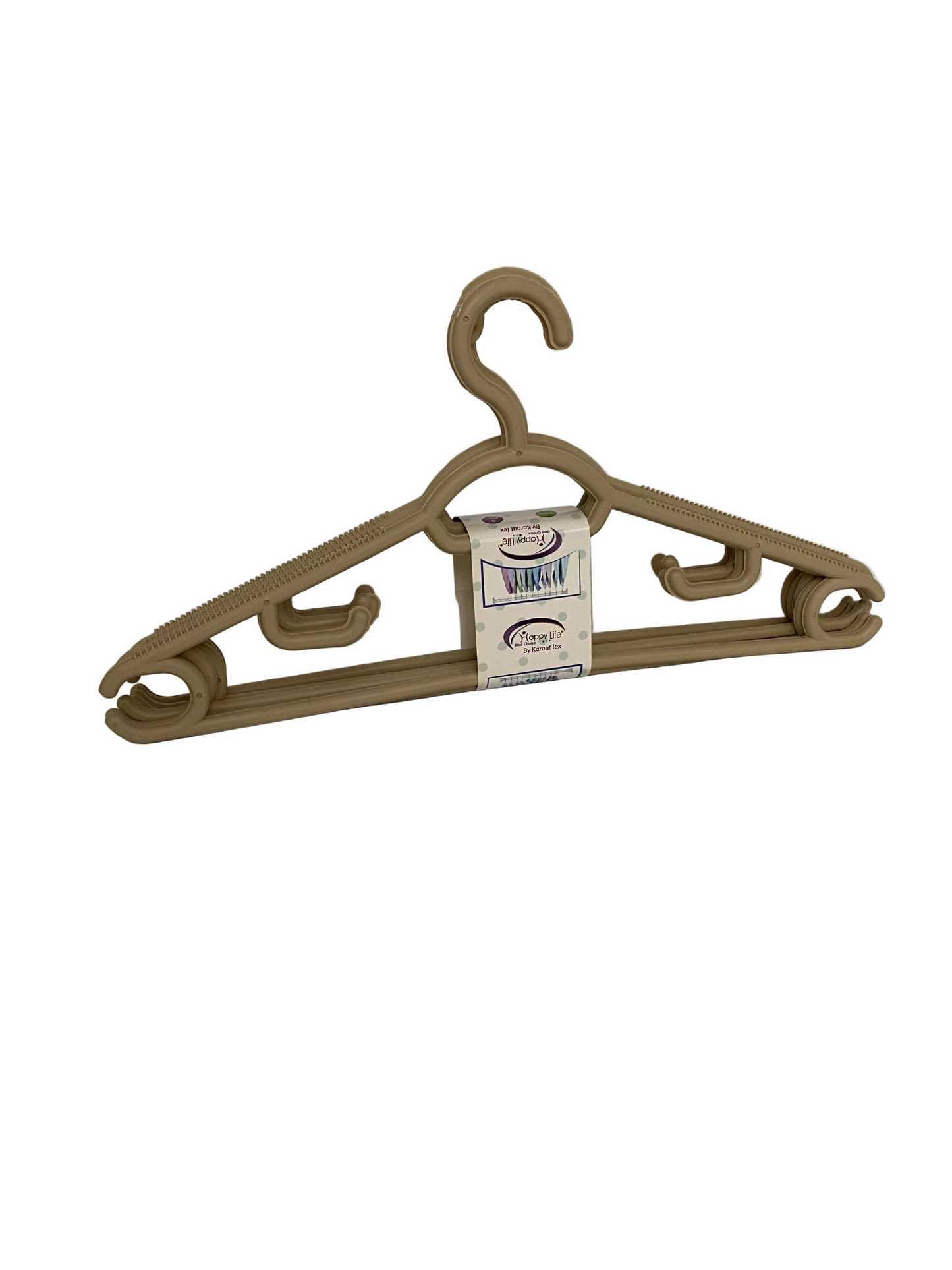 Happy Life, 6 Pcs Plastic Clothes Hanger Set