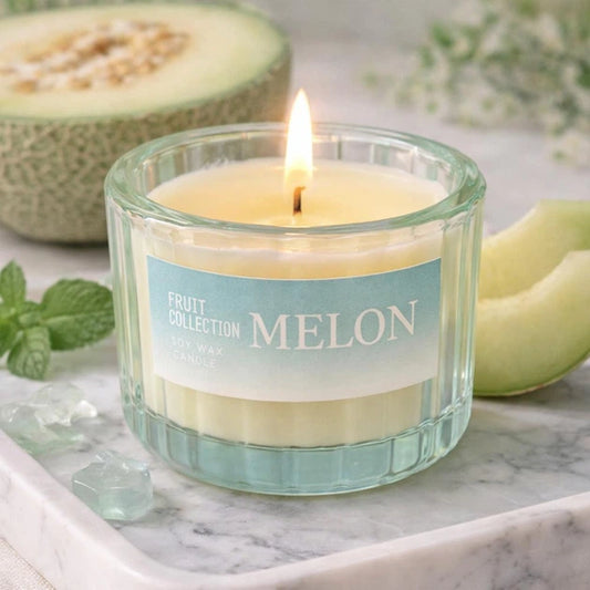 1 Pc Glass Scented Candle - Melon